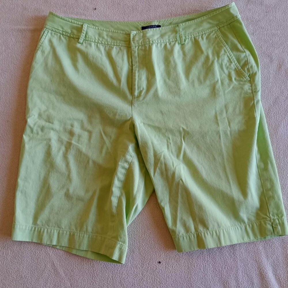 CHAPS - 18W, Lime green cotton shorts